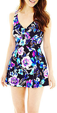 JCPenney Azul by Maxine of Hollywood Floral-Print 1-Piece Swimdress