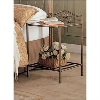 Coaster Home Furnishings 300172 Night Stand in Antique Gold Finish Metal