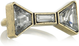 Marc by Marc Jacobs Brass and crystal bow ring
