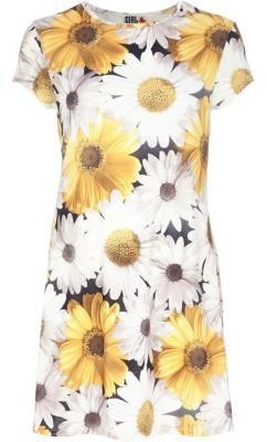 River Island White Chelsea Girl sunflower swing dress