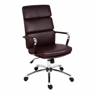 Deco Leather Effect Executive Chair - Brown.