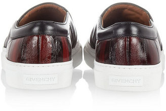 Givenchy Skate shoes in black and dark red striped eel with white rubber soles