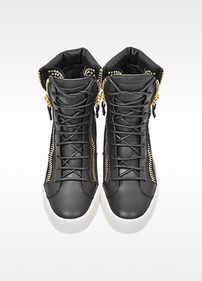 Giuseppe Zanotti Black Leather and Crystals Sneaker