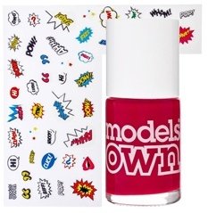 Models Own Sticky Fingers Polish & Stickers - Pow Red