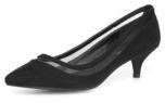 Dorothy Perkins Womens Black mesh kitten heel court shoes- Black