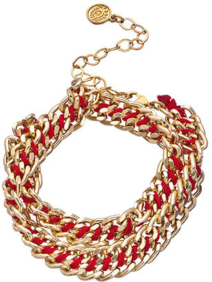 Blee Inara Gold and Braided Chain Wrap Bracelet