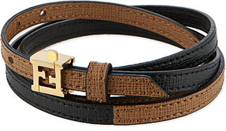 Fendi Double wrap leather bracelet