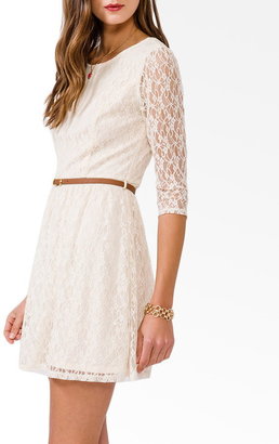 Forever 21 Belted Lace Dress