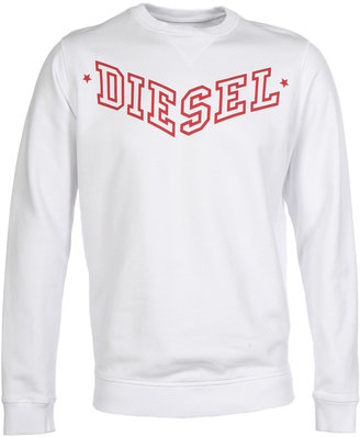 Diesel S-Bansi White Crew Neck Sweatshirt