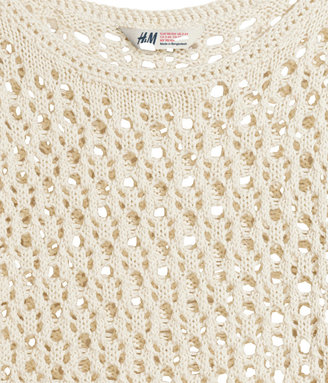 H&M Lace-knit Top - Natural white - Kids