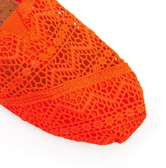 Toms Womens Classic Neon Coral Crochet