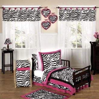 JoJo Designs Sweet Funky Zebra Toddler 5-Piece Bedding Set in Pink