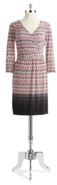 Maggy London Patterned Wrap Front Dress