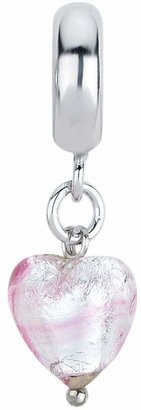 Murano Prerogatives Pink Heart Italian Dangle Glass Bead