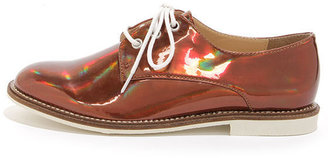Luichiny Lucky Girl Rose Gold Pear Oxford Flats