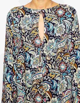 B.Tempt'd Milk It 70s' Bell Sleeve Paisley Festival Floral Print Dress