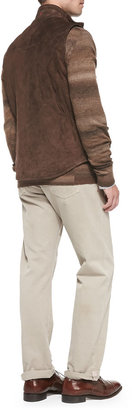 Isaia Cashmere Ombre-Stripe Sweater, Beige