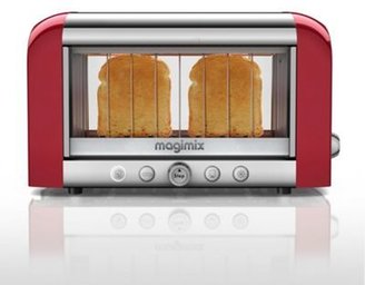 Magimix 2 slice red and silver Glass 'Vision 11528' two slice toaster