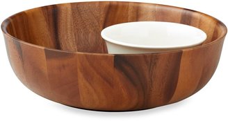 B. Smith 13-Inch Tulip Wood Chip and Dip Bowl