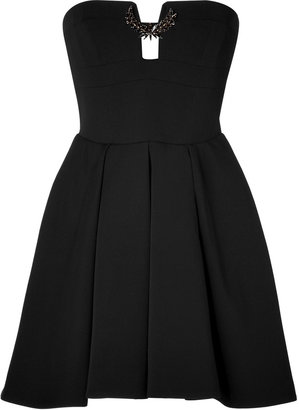 Just Cavalli Strapless Swing Dress with Embellishment in Black
