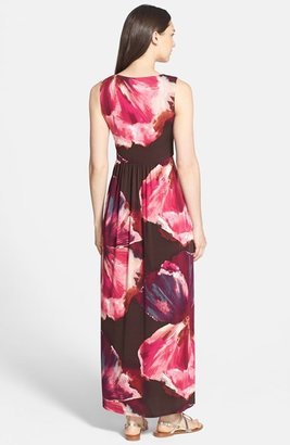Donna Ricco Print Jersey Maxi Dress