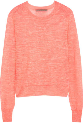Halston Fine-knit linen-blend sweater