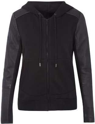 Leon Francis Black Siren Quilted Leather Hooded Jacket