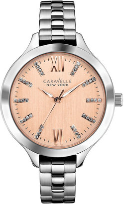 JCPenney CARAVELLE, NEW YORK Caravelle New York Womens Roman Numeral Rose-Tone Dial Watch 45L141