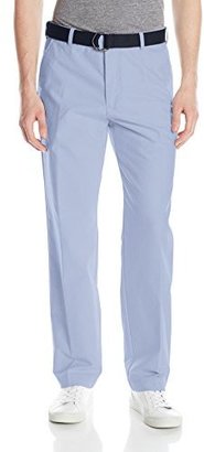 Izod Men's Newport Belted Flat Front Solid Oxford Pant