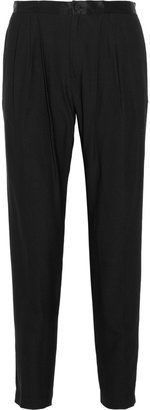 Band Of Outsiders Ami satin-trimmed stretch-crepe tapered pants