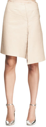 Reed Krakoff Asymmetric Leather Slit Skirt