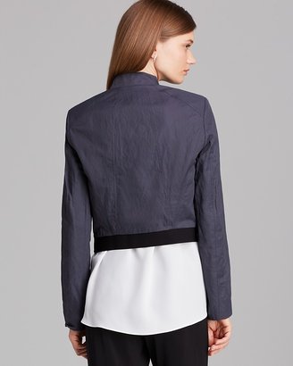 T Tahari Asymmetric Zip Front Jacket