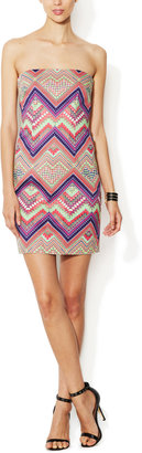 Laundry by Shelli Segal Cotton Printed Strapless Dress