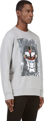 Givenchy Heather Gray Oversize Masai Graphic Sweater