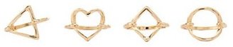 Charlotte Russe Cut-Out Shape Rings - 4 Pack