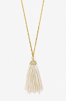 BaubleBar Mini Faux Pearl Tassel Pendant Necklace