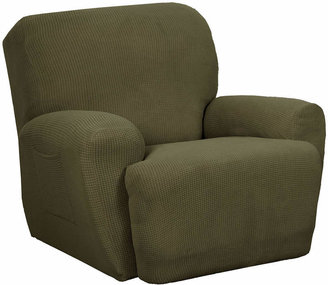 Maytex Mills Maytex Smart Cover Reeves Grid Stretch 4 Piece Recliner Chair Furniture Cover Slipcover