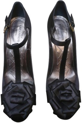 Alberta Ferretti Black Cloth Heels