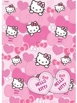 Hello Kitty 2 sheets of giftwrap and 2 gift tags