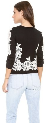 Alice + Olivia Cherrie Lace Embroidered Cardigan