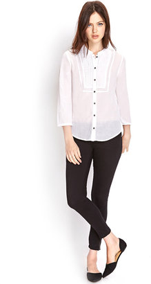Forever 21 Pintucked Cotton Shirt