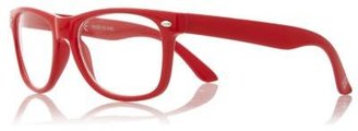 River Island Boys red frame clear lens glasses