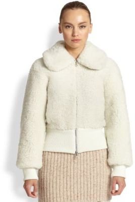Marc Jacobs Cropped Shearling Bomber Jacket