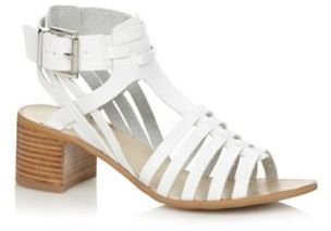 Faith White multi strap mid sandals