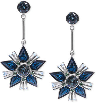 Givenchy Silver-Tone Blue Crystal Star Drop Earrings