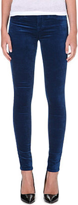 J Brand Libertine skinny mid-rise velvet jeans