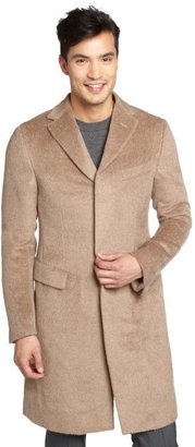 Zegna 2270 Zegna tan wool blend button down full length coat