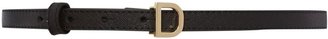DKNY Leather black skinny belt with D ring buckle