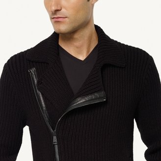 Ralph Lauren Black Label Denim Asymmetrical Knit Jacket