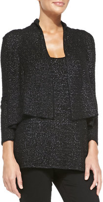 Donna Karan Cashmere Cropped Sequined Cardigan